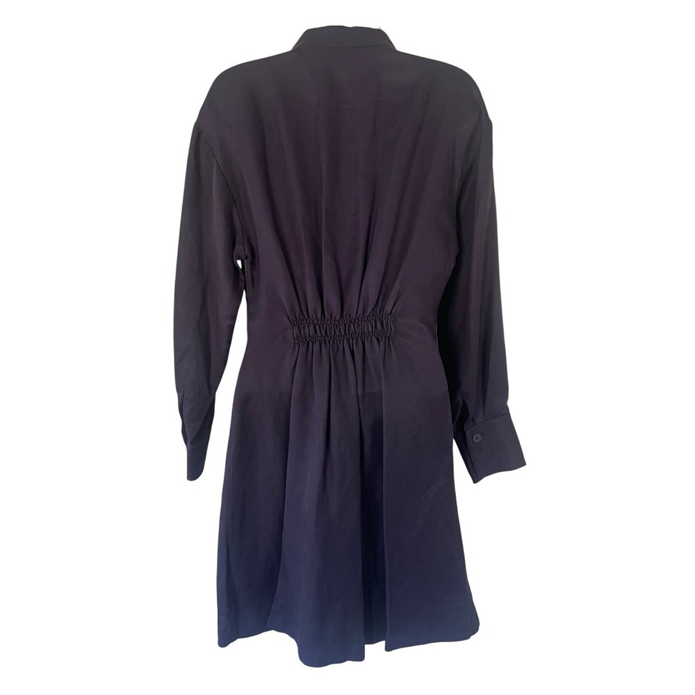 Sandro Celia Navy Blue Twist Front Linen Blend Mini Dress Marine 36 Small New - Picture 5 of 12